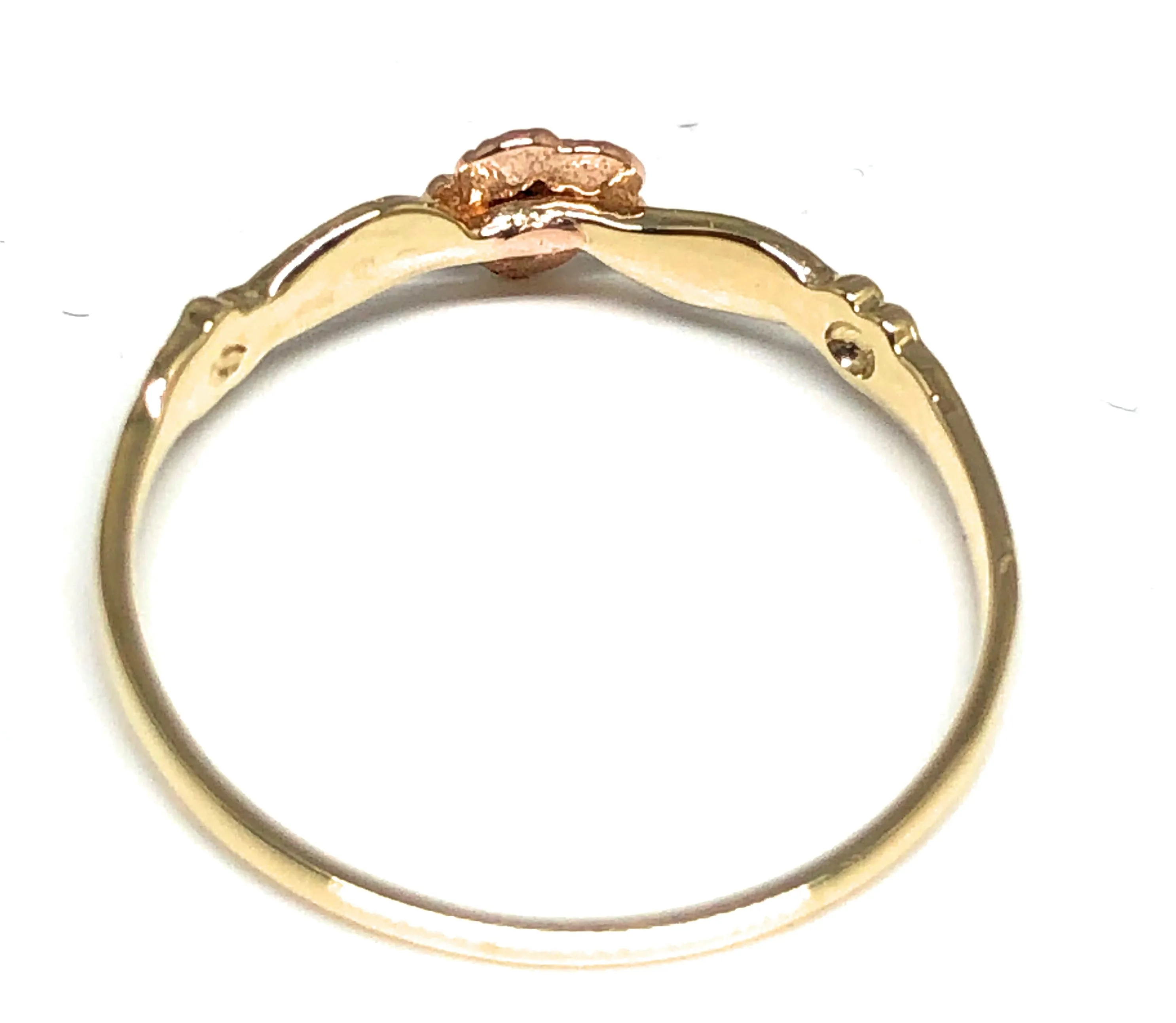 10k Solid Gold Yellow & Rose Gold Flower Dainty Ring (FC 31)