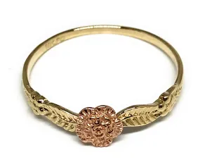 10k Solid Gold Yellow & Rose Gold Flower Dainty Ring (FC 31)