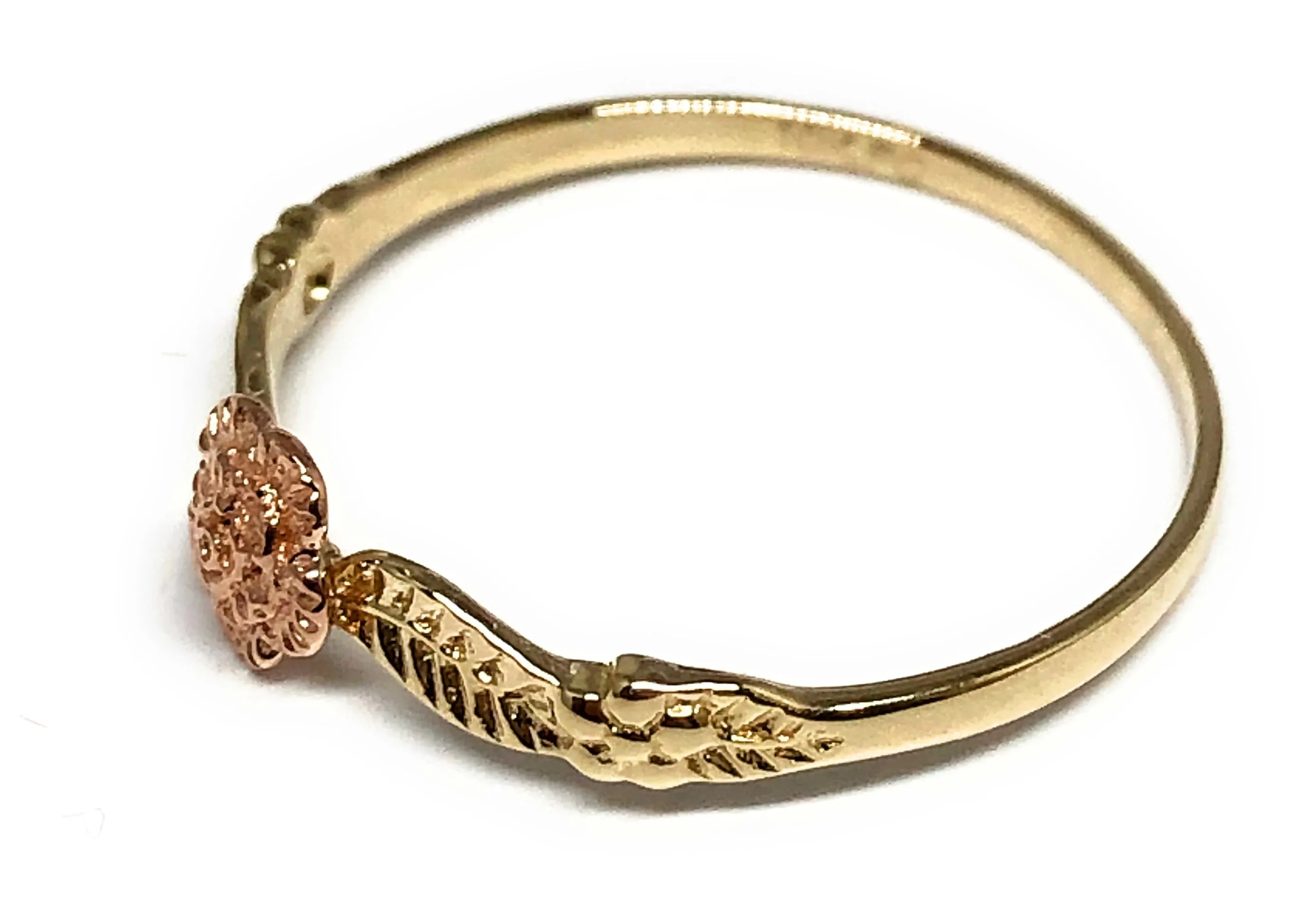 10k Solid Gold Yellow & Rose Gold Flower Dainty Ring (FC 31)