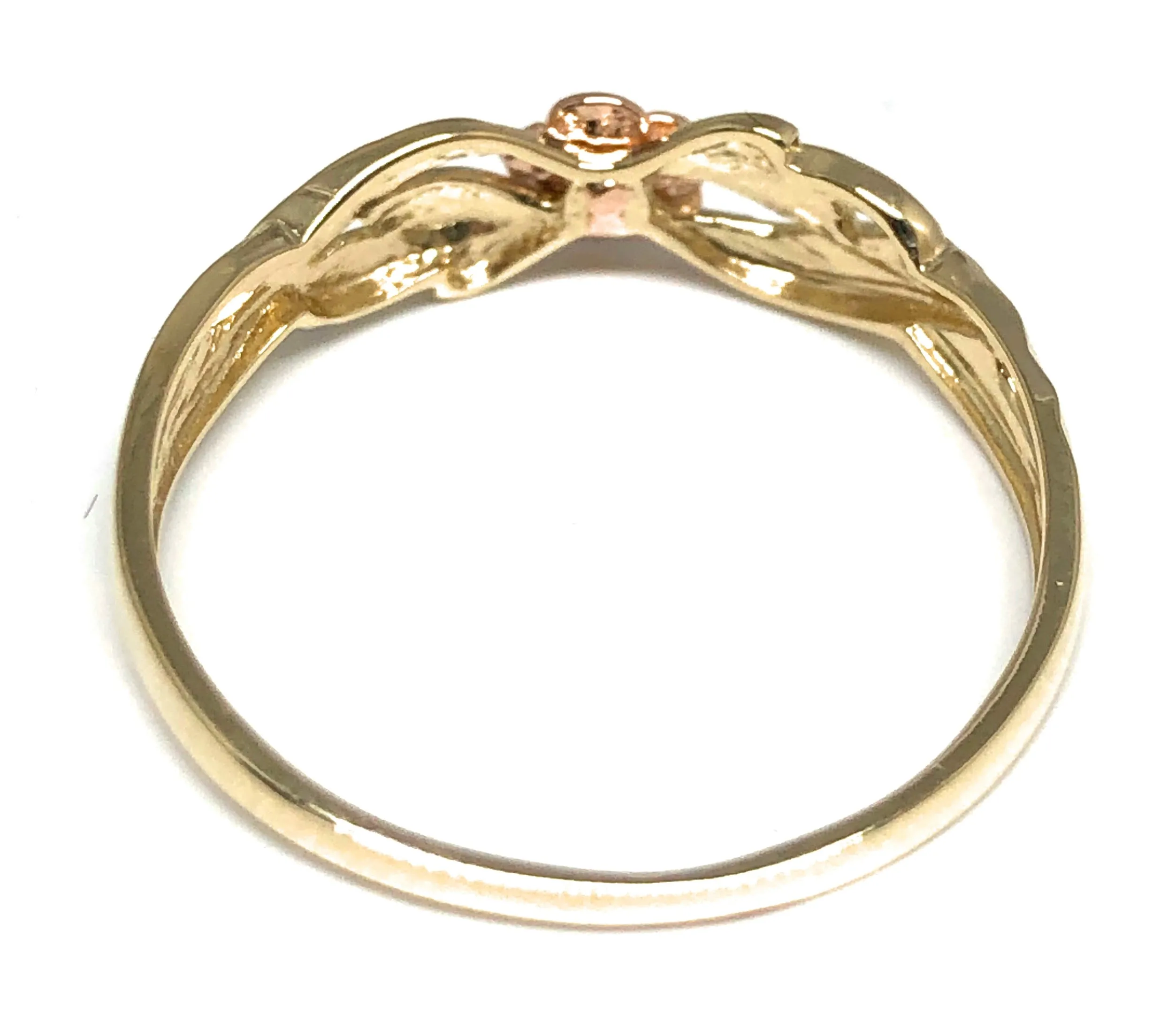 10k Solid Gold Yellow & Rose Gold Flower Ring (FC 35)