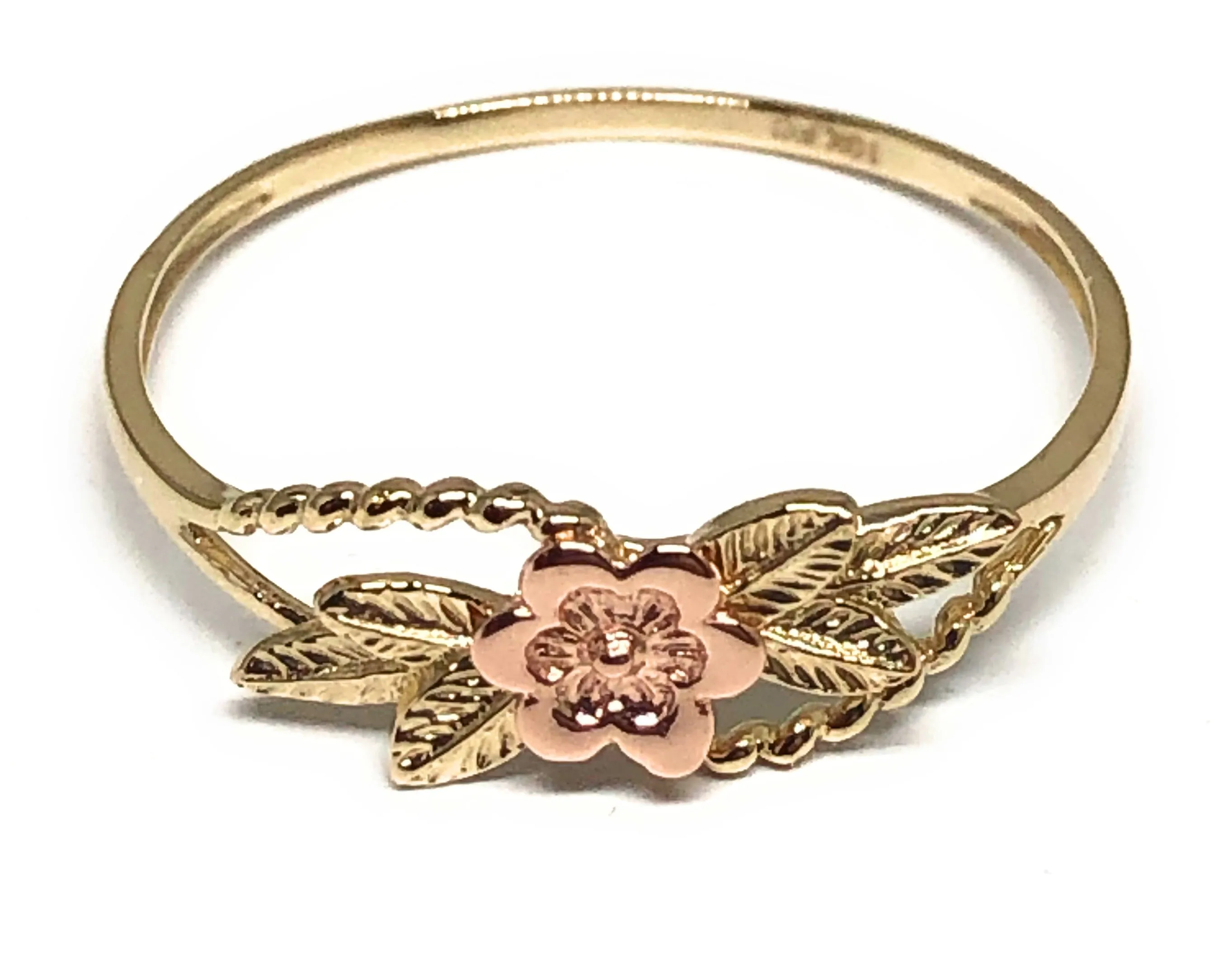 10k Solid Gold Yellow & Rose Gold Flower Ring (FC 41)