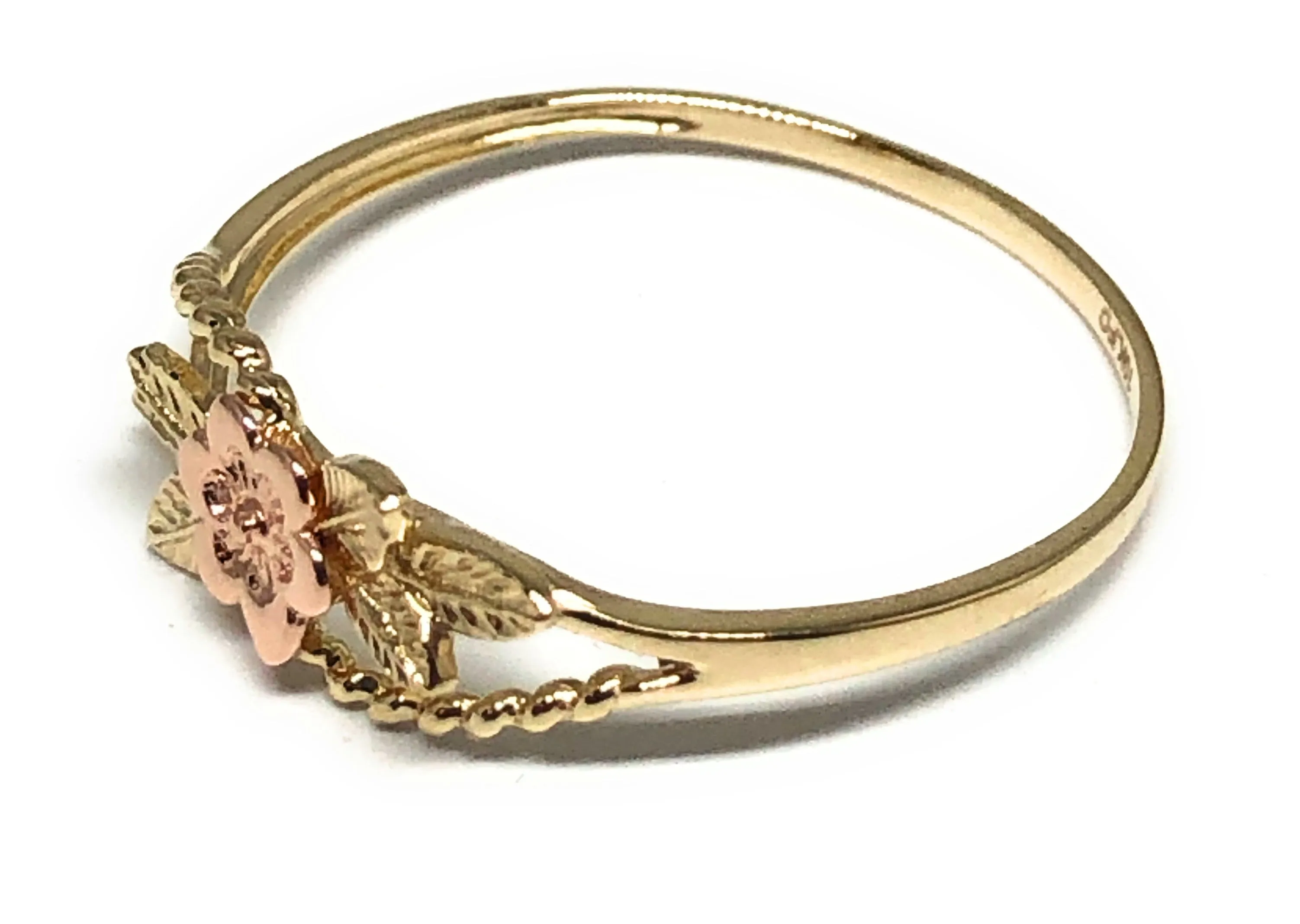 10k Solid Gold Yellow & Rose Gold Flower Ring (FC 41)