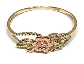 10k Solid Gold Yellow & Rose Gold Flower Ring (FC 41)