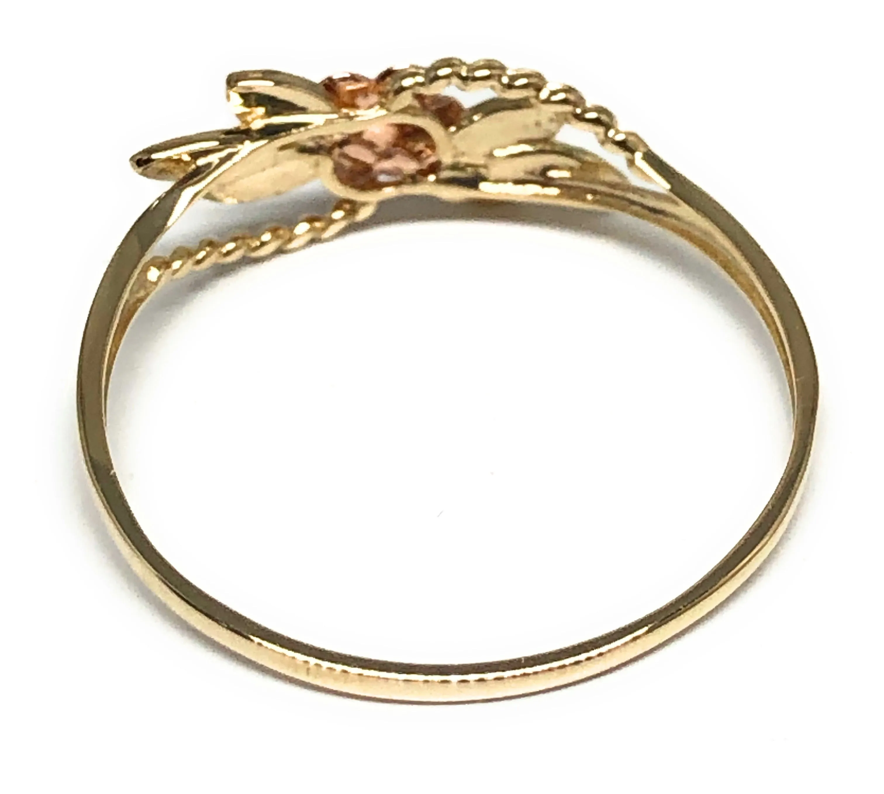 10k Solid Gold Yellow & Rose Gold Flower Ring (FC 41)