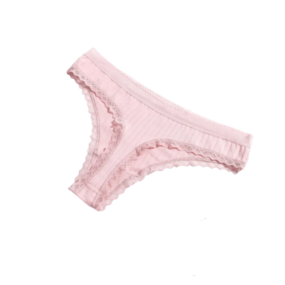 10Pcs/Set Cotton Thongs Lace Low G String