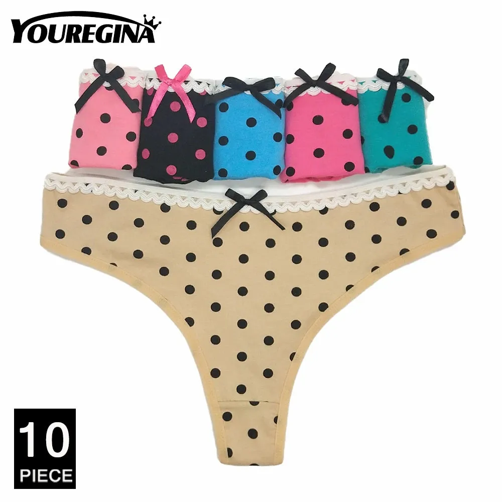 10Pcs/set Lace Panties Breathable Low Waist Fashion G-String