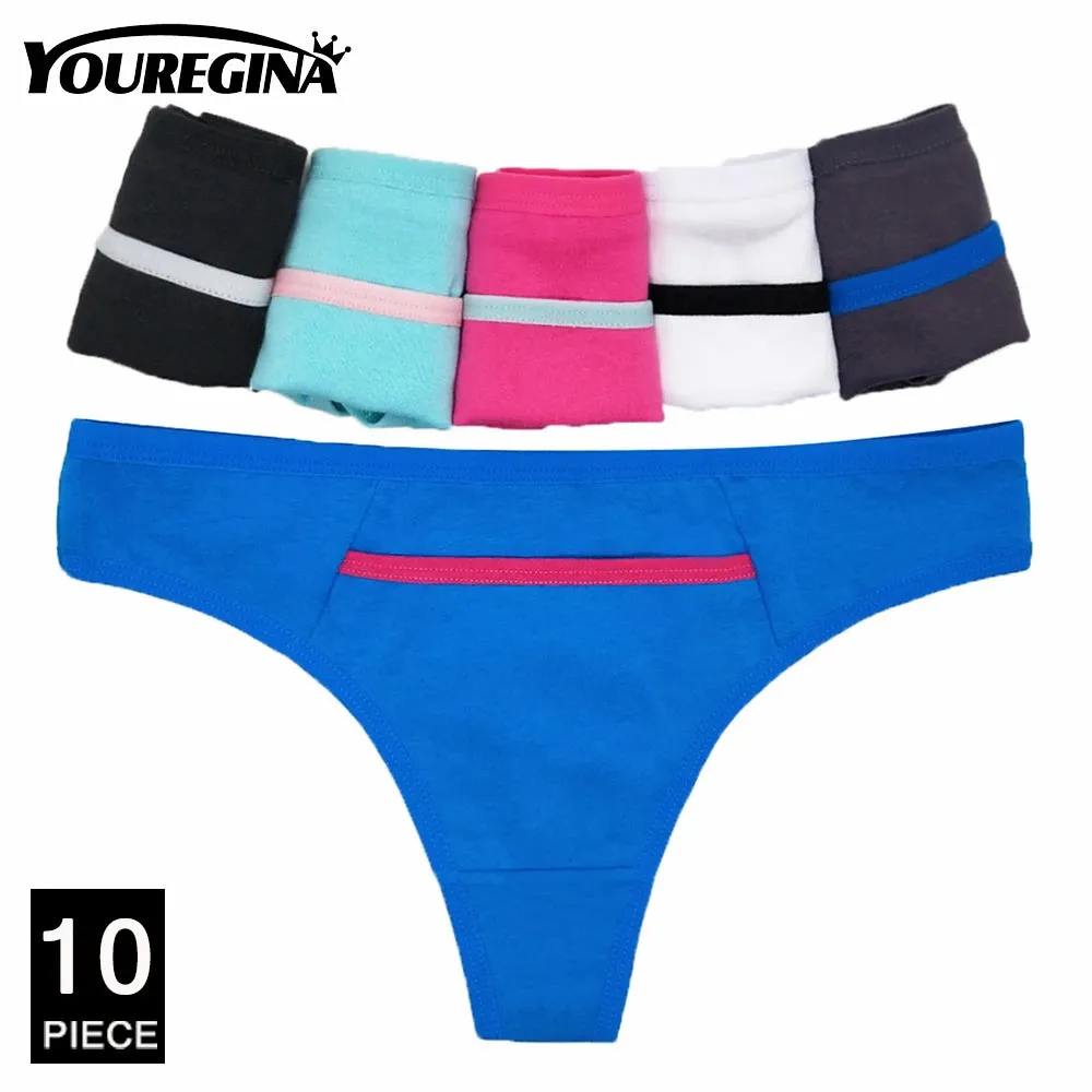 10Pcs/set Lace Panties Breathable Low Waist Fashion G-String