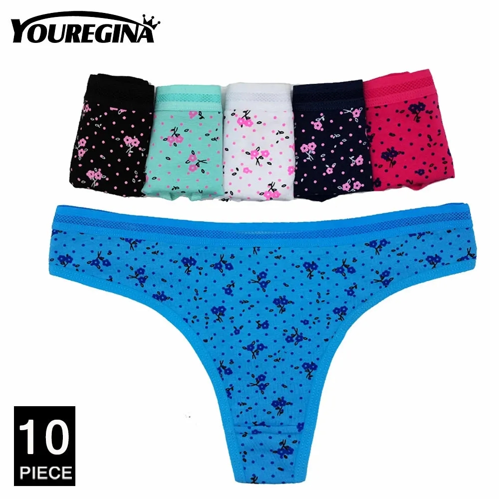 10Pcs/set Lace Panties Breathable Low Waist Fashion G-String