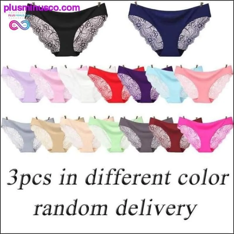 A set of 3 pcs Sexy Lace and Silk Lingerie Panties at