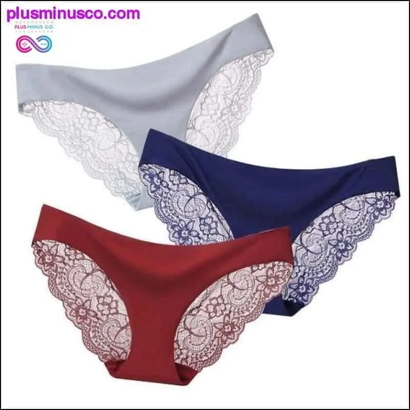 A set of 3 pcs Sexy Lace and Silk Lingerie Panties at