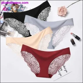 A set of 3 pcs Sexy Lace and Silk Lingerie Panties at