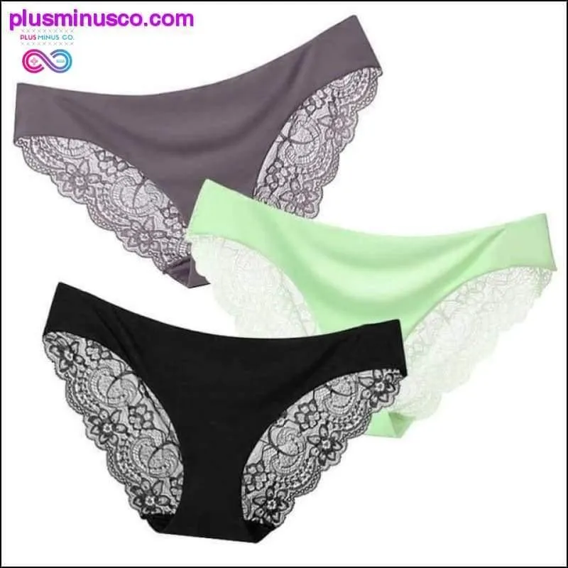 A set of 3 pcs Sexy Lace and Silk Lingerie Panties at