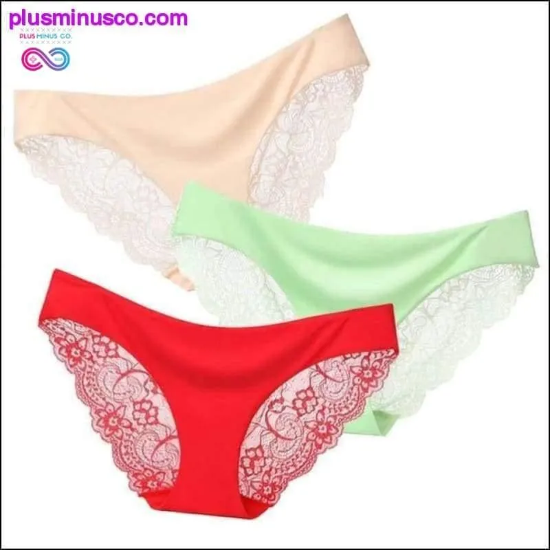 A set of 3 pcs Sexy Lace and Silk Lingerie Panties at