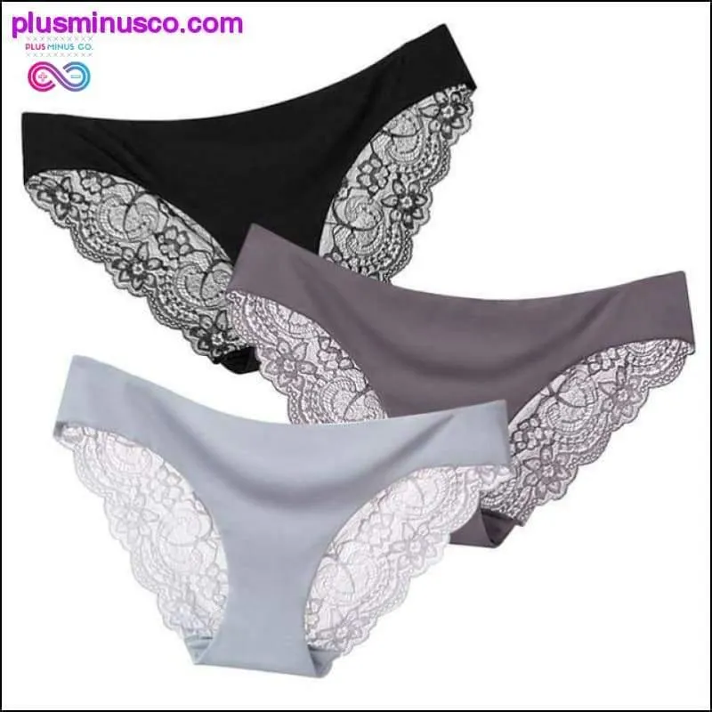 A set of 3 pcs Sexy Lace and Silk Lingerie Panties at