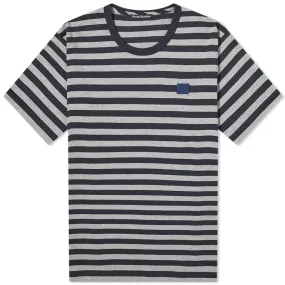 Acne Studios Nash Stripe Face T-ShirtNavy