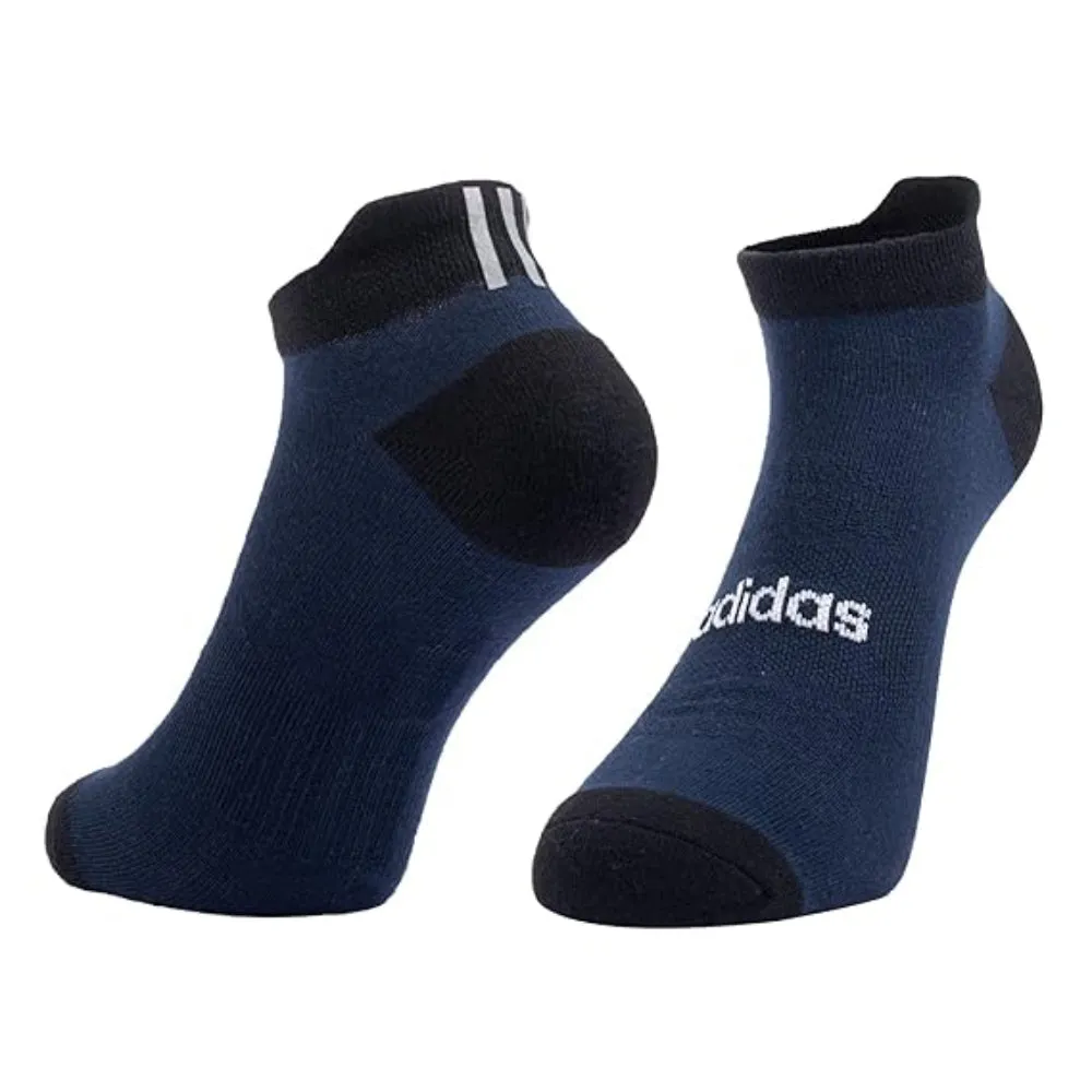 Adidas Men's Heel & Toe Terry Low Cut Socks (Black/Navy/Anthra Melange)