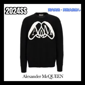 alexander mcqueen  |Unisex Street Style Cotton Logo Sweaters