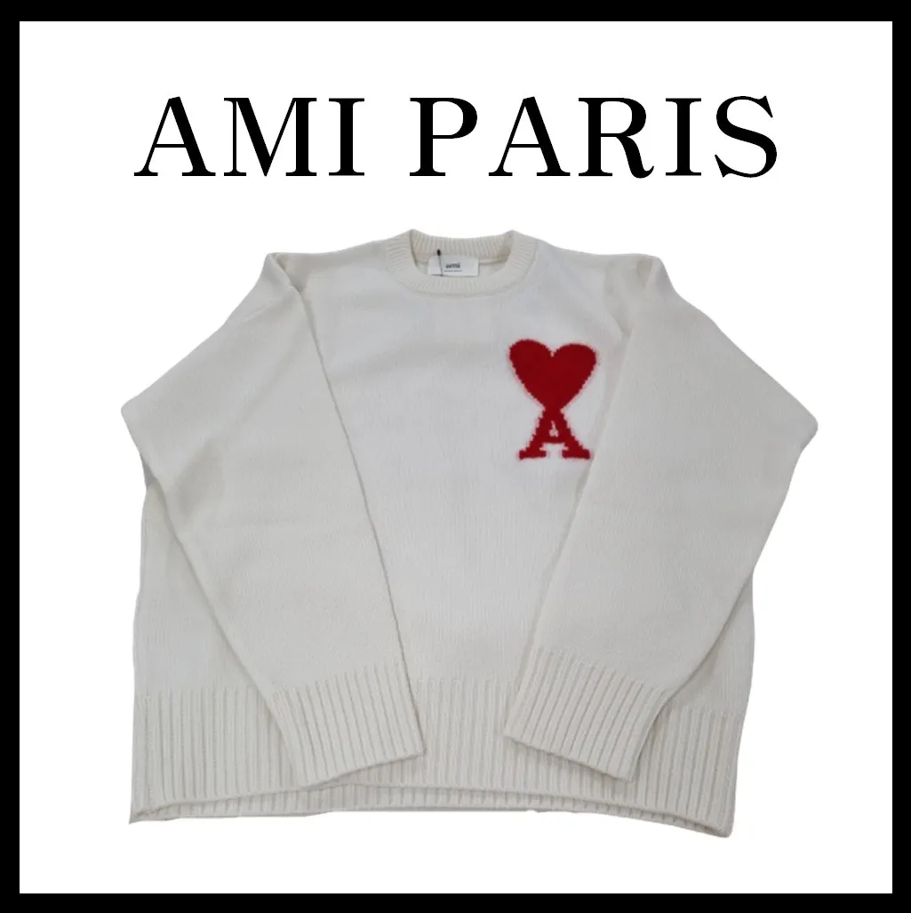 AMI PARIS  |Unisex Street Style Logo Designers Sweaters