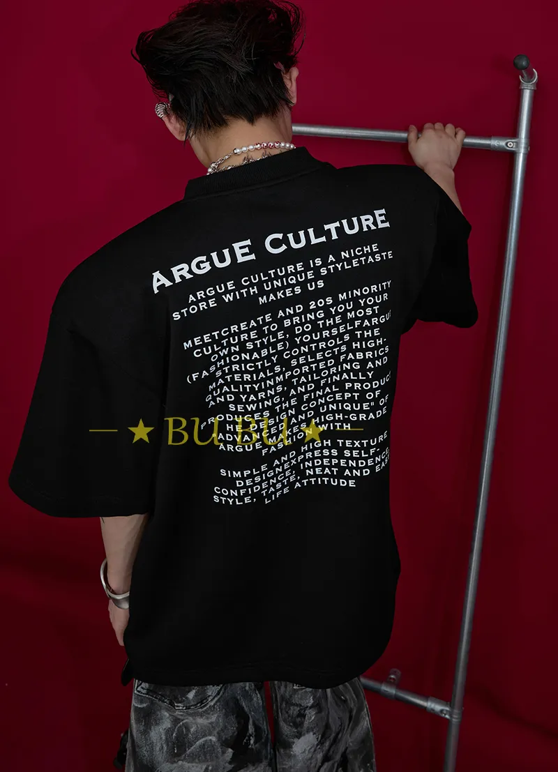 Argue Culture  |Crew Neck Monogram Unisex Blended Fabrics Street Style