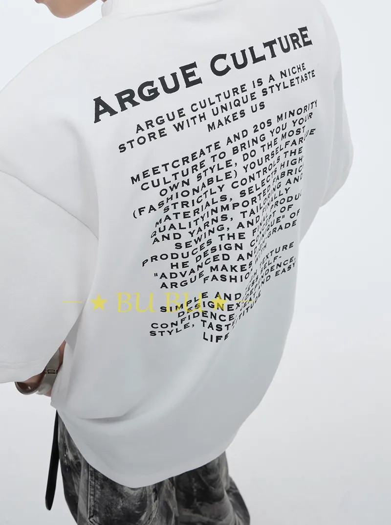 Argue Culture  |Crew Neck Monogram Unisex Blended Fabrics Street Style