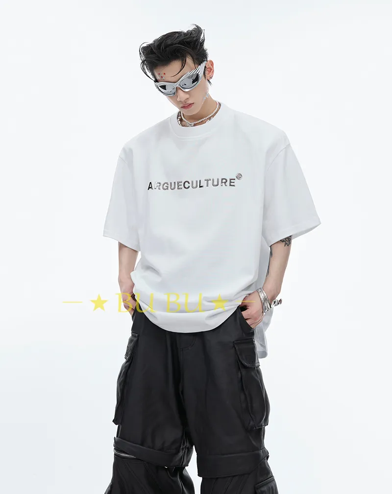 Argue Culture  |Crew Neck Unisex Blended Fabrics Street Style Cotton