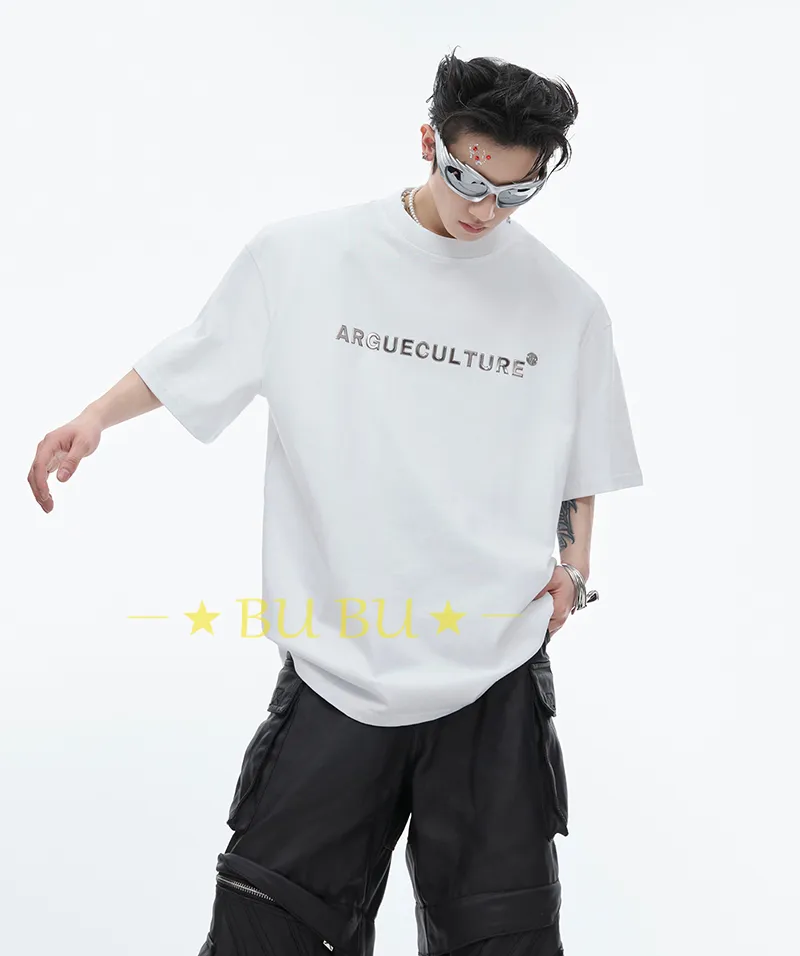 Argue Culture  |Crew Neck Unisex Blended Fabrics Street Style Cotton