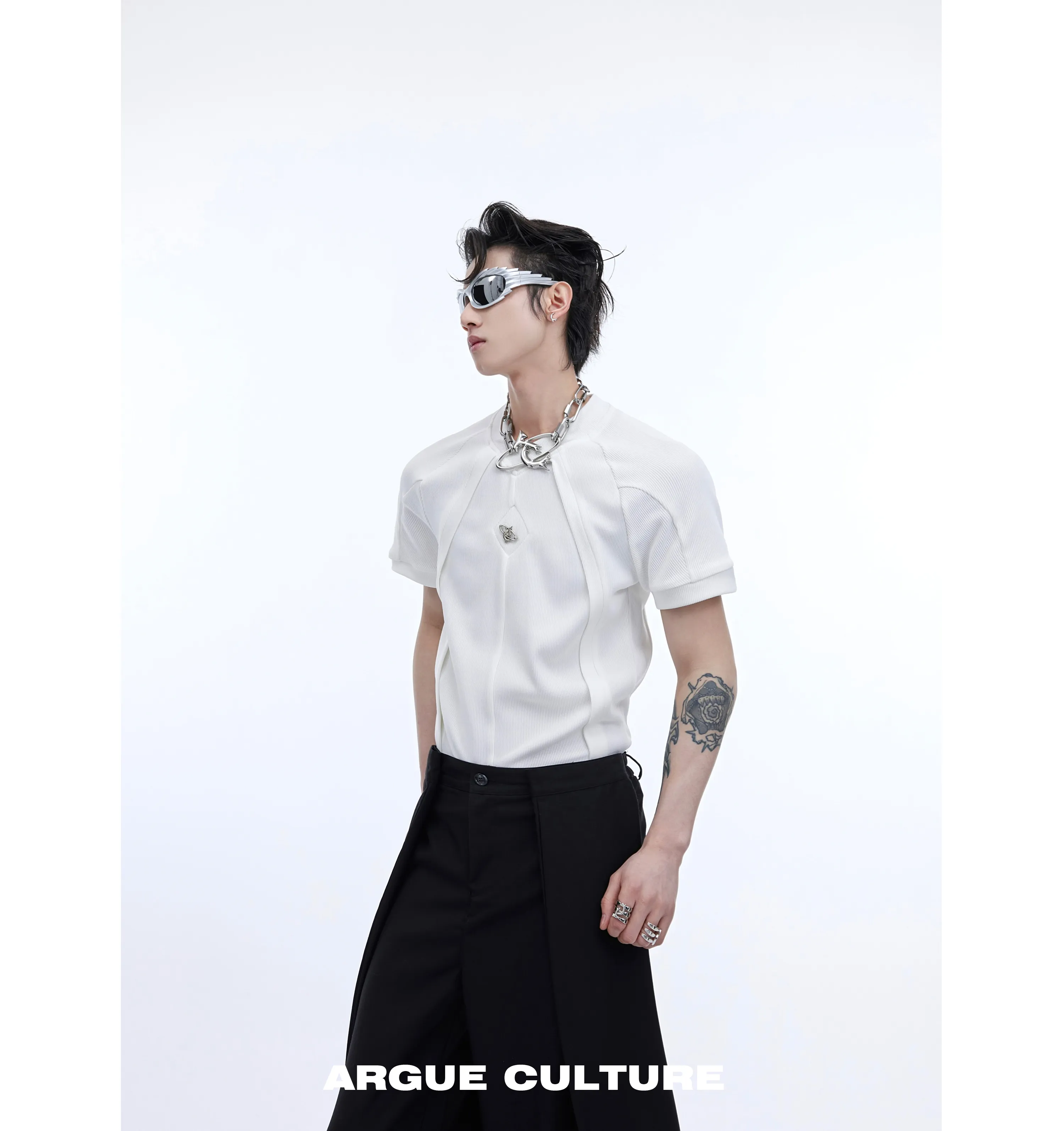 Argue Culture  |Crew Neck Unisex Street Style Plain Short Sleeves Oversized