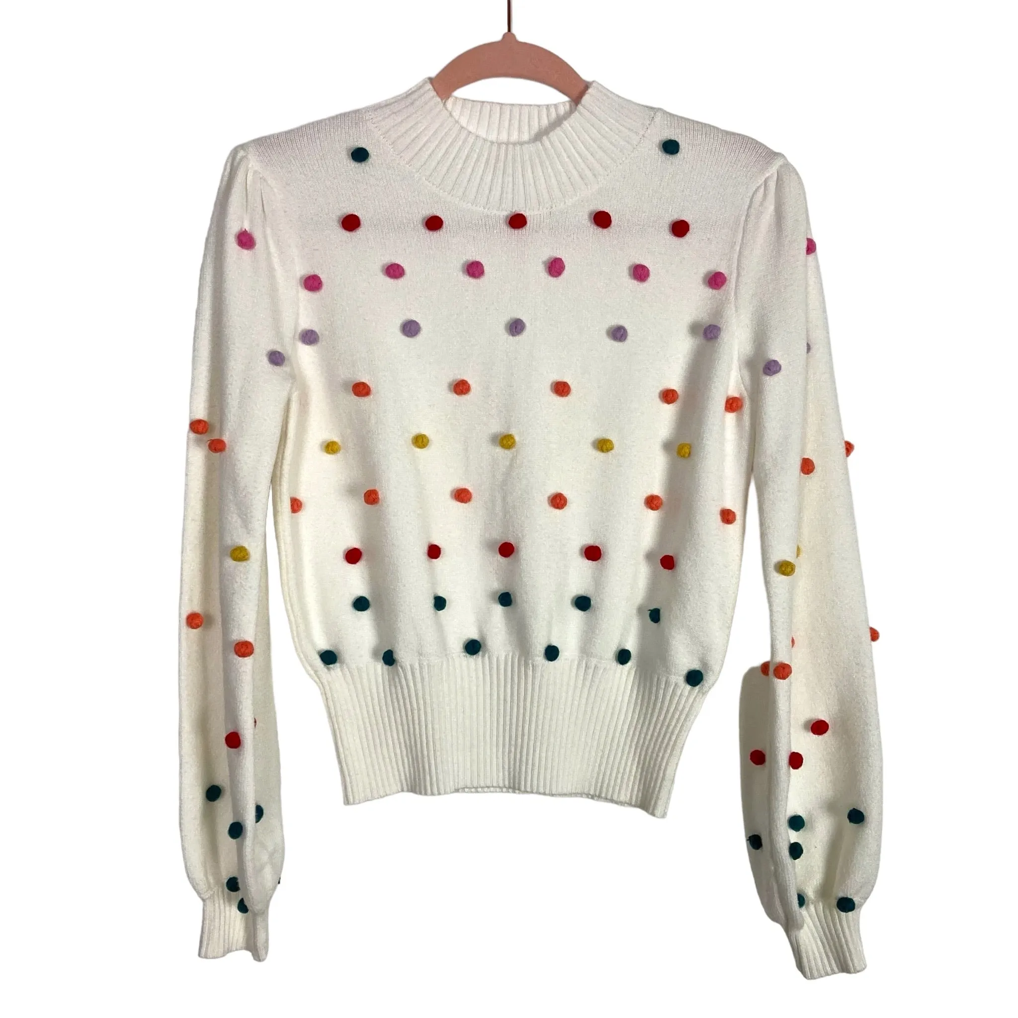 Avara White Pom Pom Karla Sweater NWT- Size XS (see notes, sold out online)