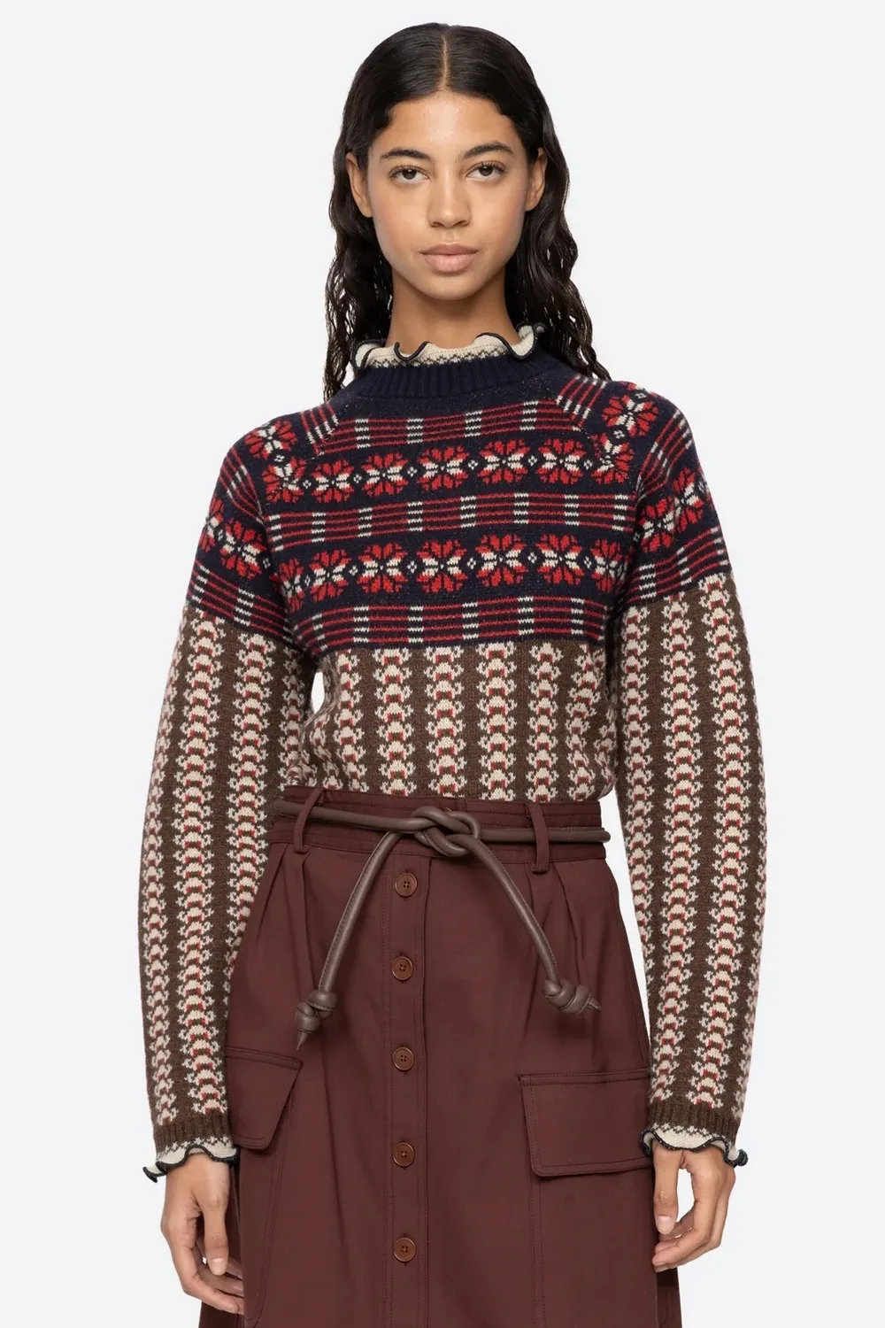 Ayla Knit Long Sleeve Sweater in Multi