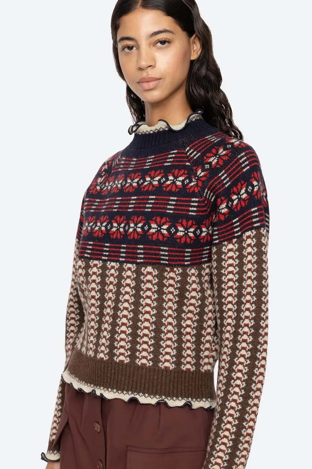 Ayla Knit Long Sleeve Sweater in Multi