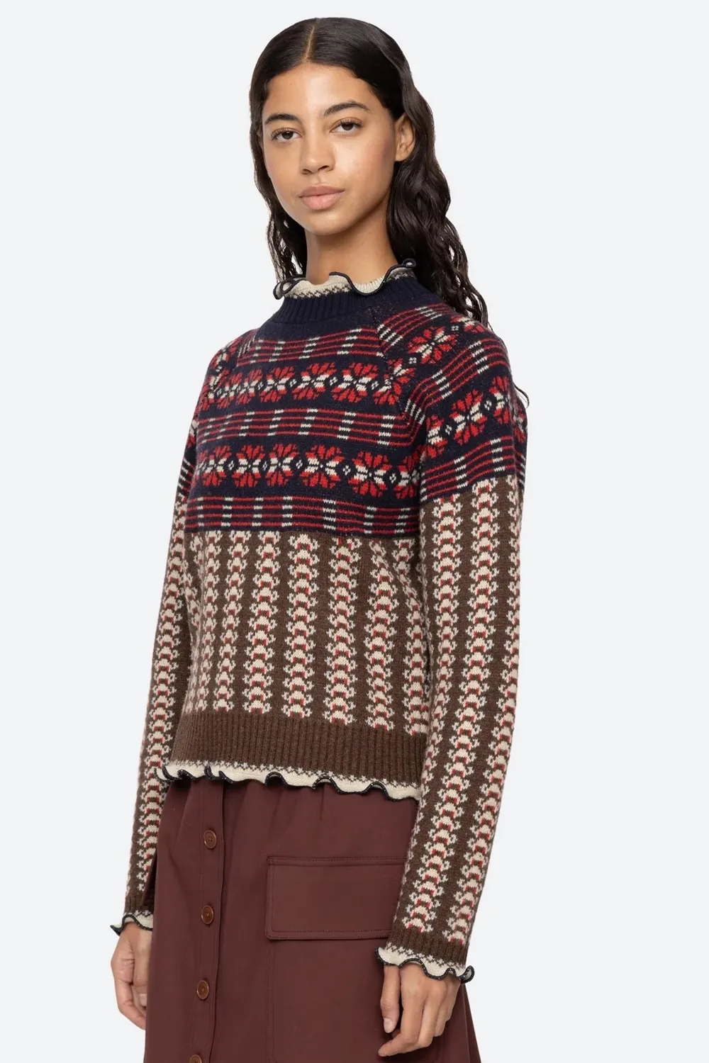 Ayla Knit Long Sleeve Sweater in Multi