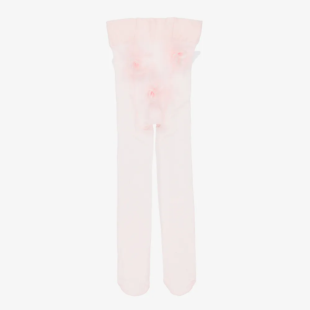 Baby Girls Pink Flower Tights