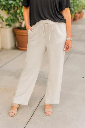 Beach Vibes Linen Pants- Sand