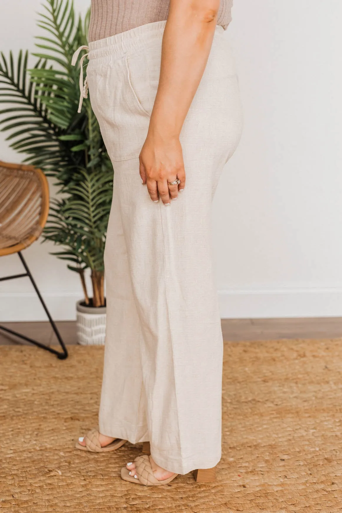 Beach Vibes Linen Pants- Sand