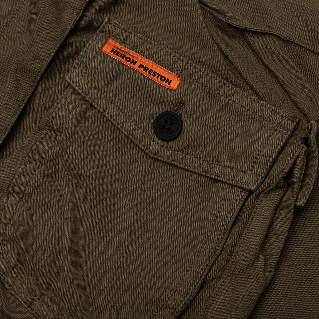 Canvas Cargo Pants - Dark Olive