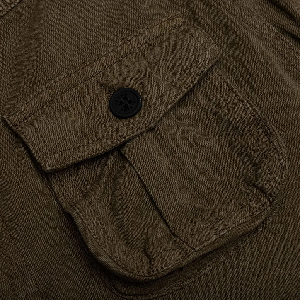 Canvas Cargo Pants - Dark Olive