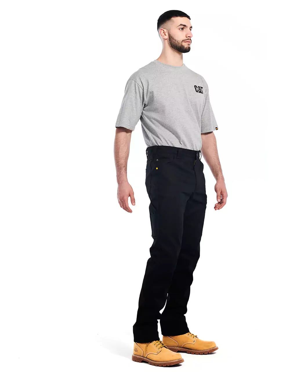 CAT Men's Stretch Canvas Utility Slim Fit Work Pants in Black