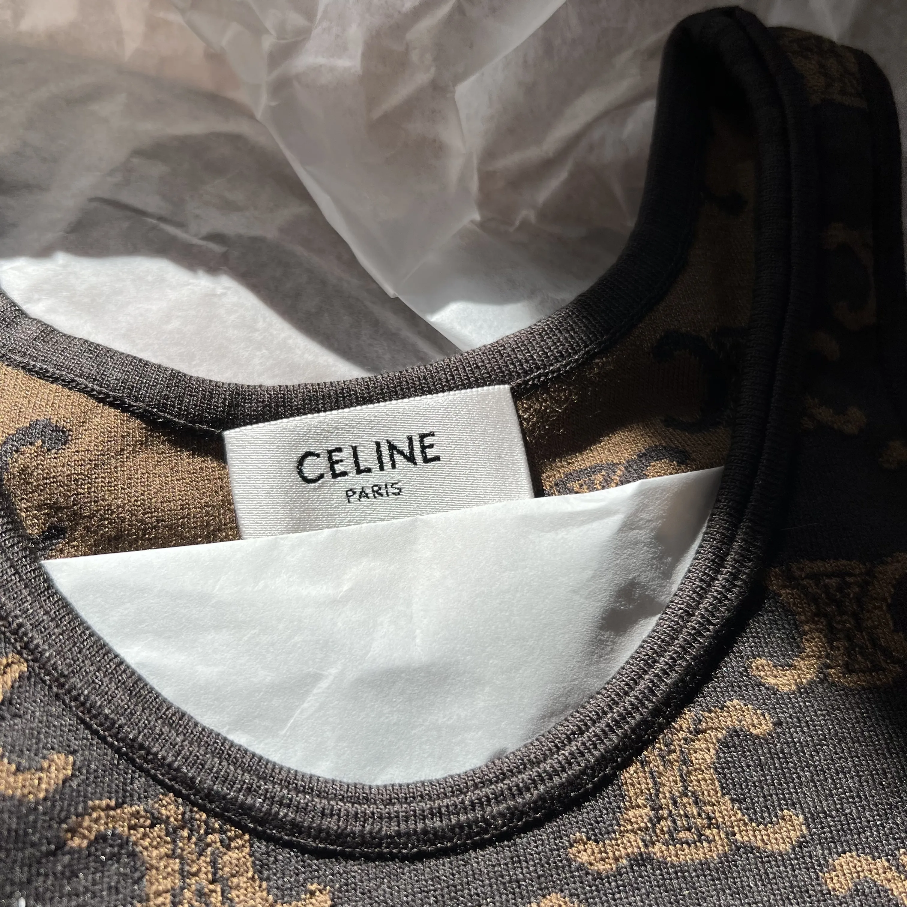 CELINE  |Celine monogrammed bra in silk cotton