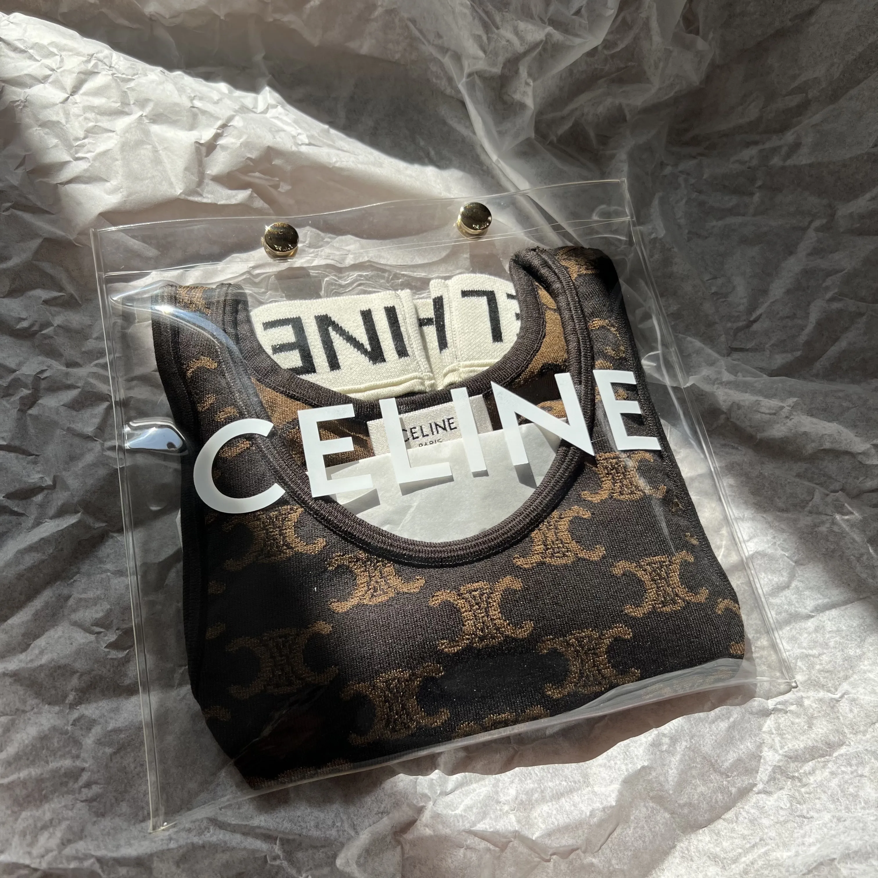 CELINE  |Celine monogrammed bra in silk cotton