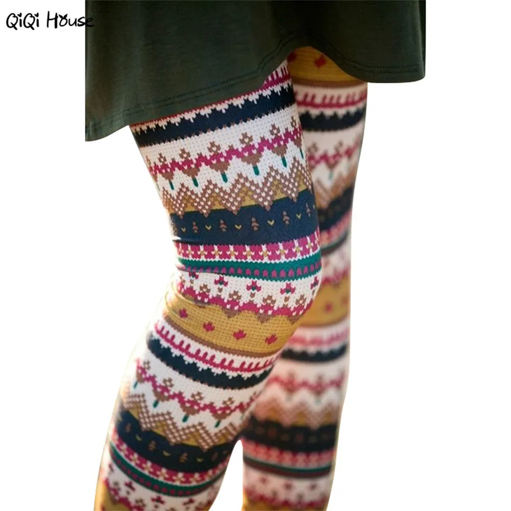 Christmas Leggings Autumn Casual Women Leggings Comfortable Christmas Tree Printed Women Pants Pantalones Mujer#B11 SM6