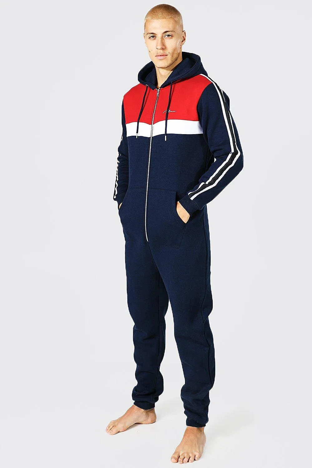 Colour Block Hood Onesie