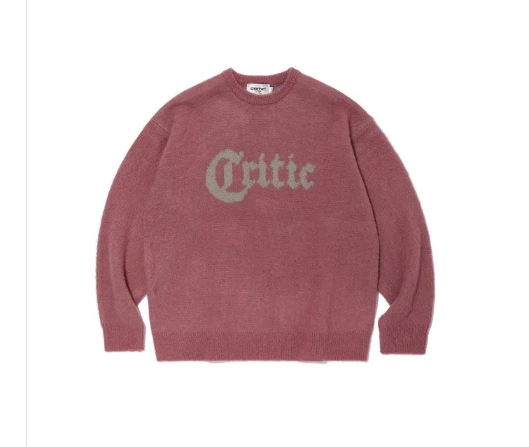 CRITIC  |Unisex U-Neck Long Sleeves Oversized Sweaters