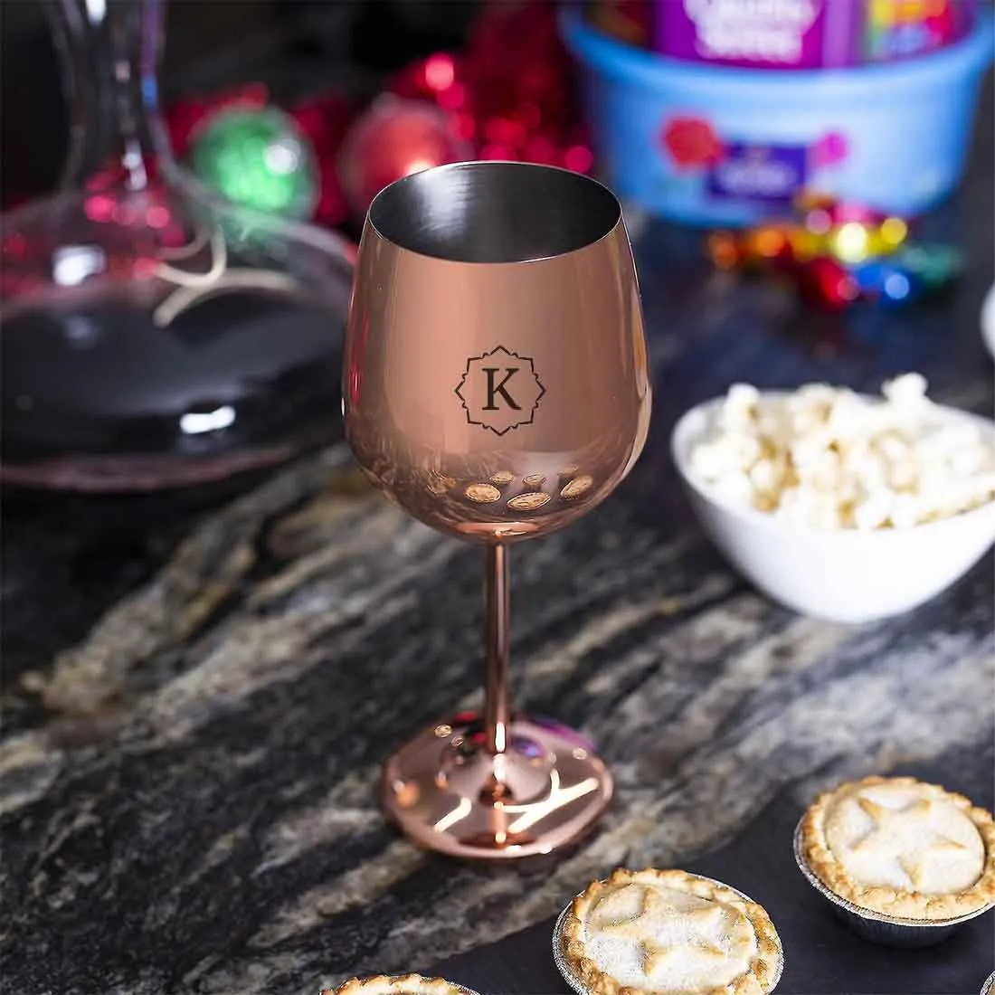 Customized Unbreakable Wine Glasses Stainless Steel Copper Finish Goblets