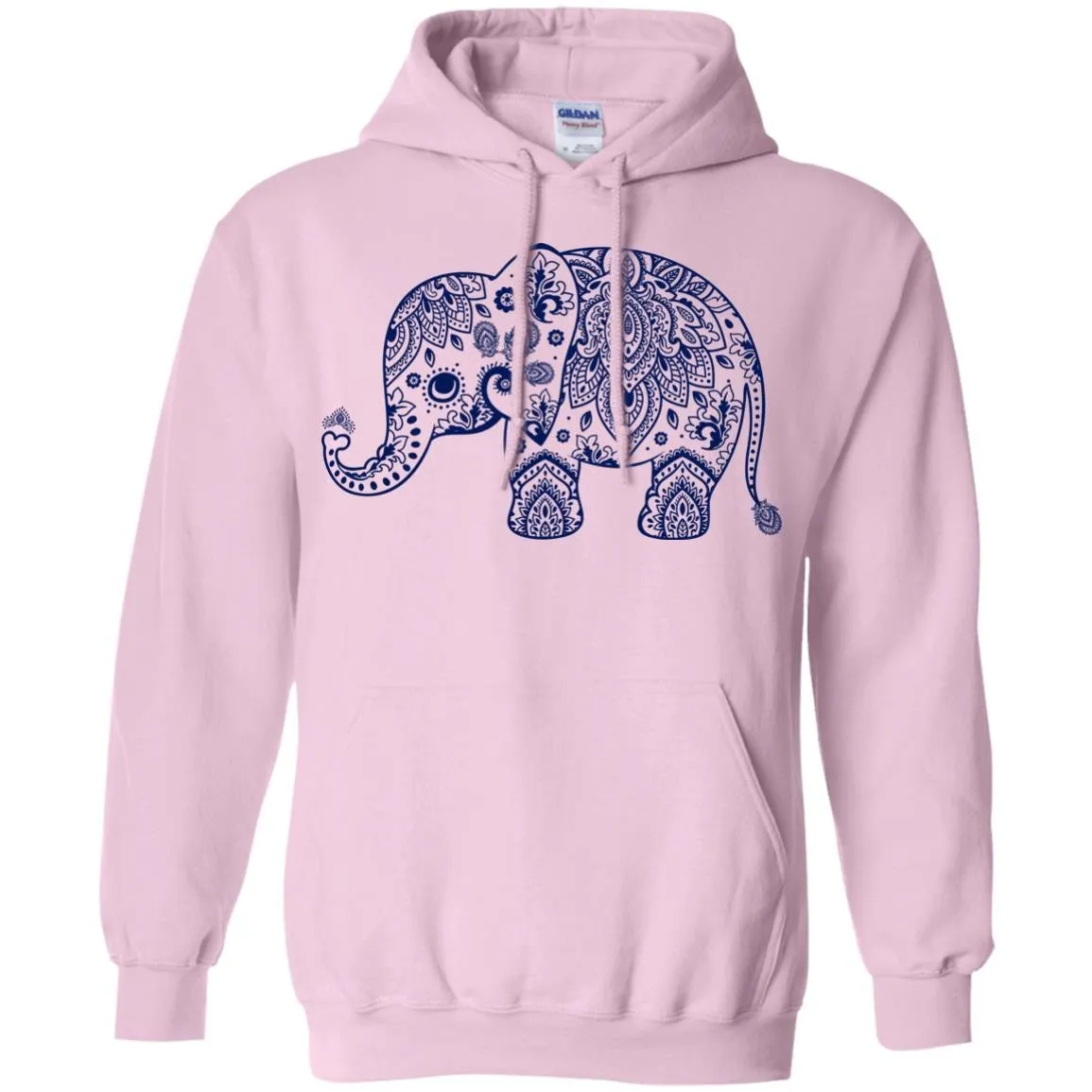 CUTE ANIMALS - Navy Blue Vintage Paisley Elephant Illustration T Shirt & Hoodie (1)