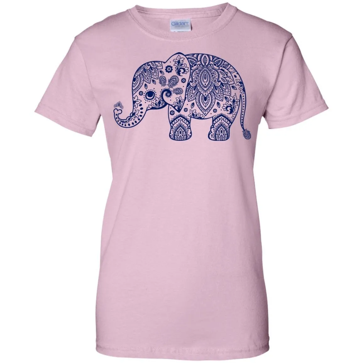 CUTE ANIMALS - Navy Blue Vintage Paisley Elephant Illustration T Shirt & Hoodie (1)