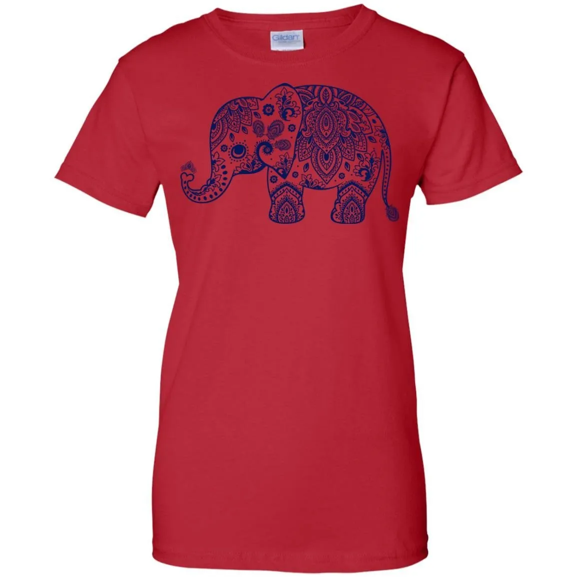 CUTE ANIMALS - Navy Blue Vintage Paisley Elephant Illustration T Shirt & Hoodie (1)