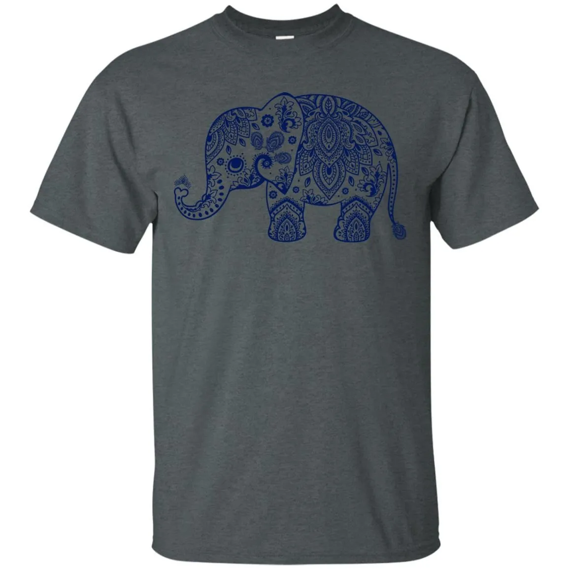 CUTE ANIMALS - Navy Blue Vintage Paisley Elephant Illustration T Shirt & Hoodie (1)