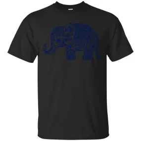 CUTE ANIMALS - Navy Blue Vintage Paisley Elephant Illustration T Shirt & Hoodie (1)