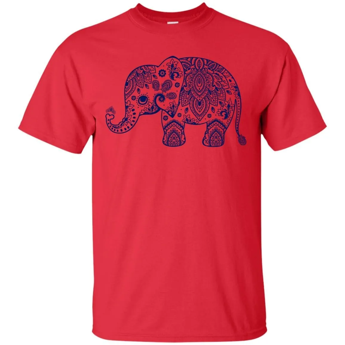 CUTE ANIMALS - Navy Blue Vintage Paisley Elephant Illustration T Shirt & Hoodie (1)