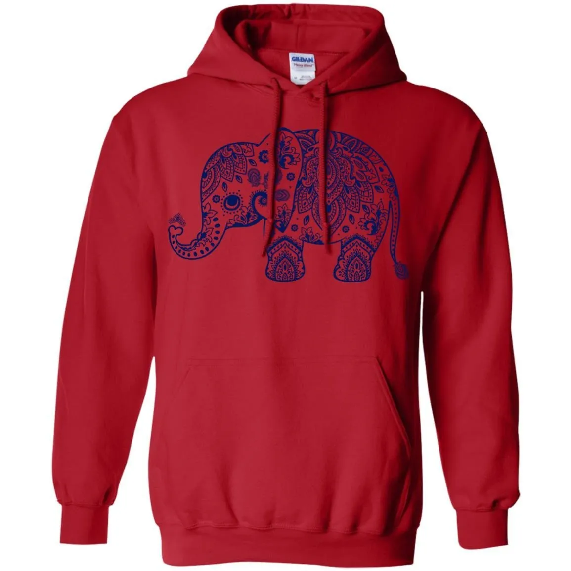 CUTE ANIMALS - Navy Blue Vintage Paisley Elephant Illustration T Shirt & Hoodie (1)